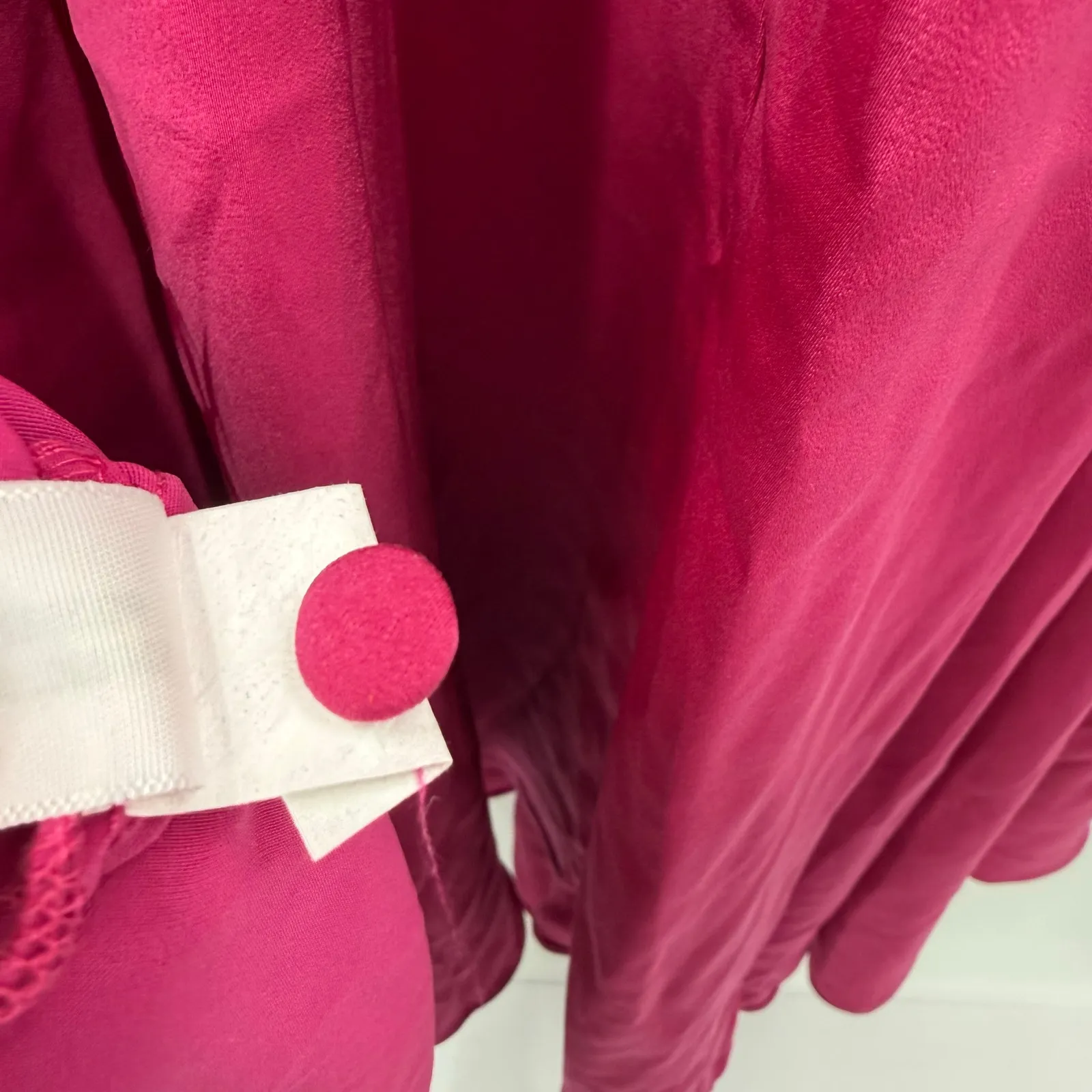 ELOQUII Dress Womens SZ 24 NWT Satin Faux Wrap Long Sleeve Magenta Plus Curvy - Image 16