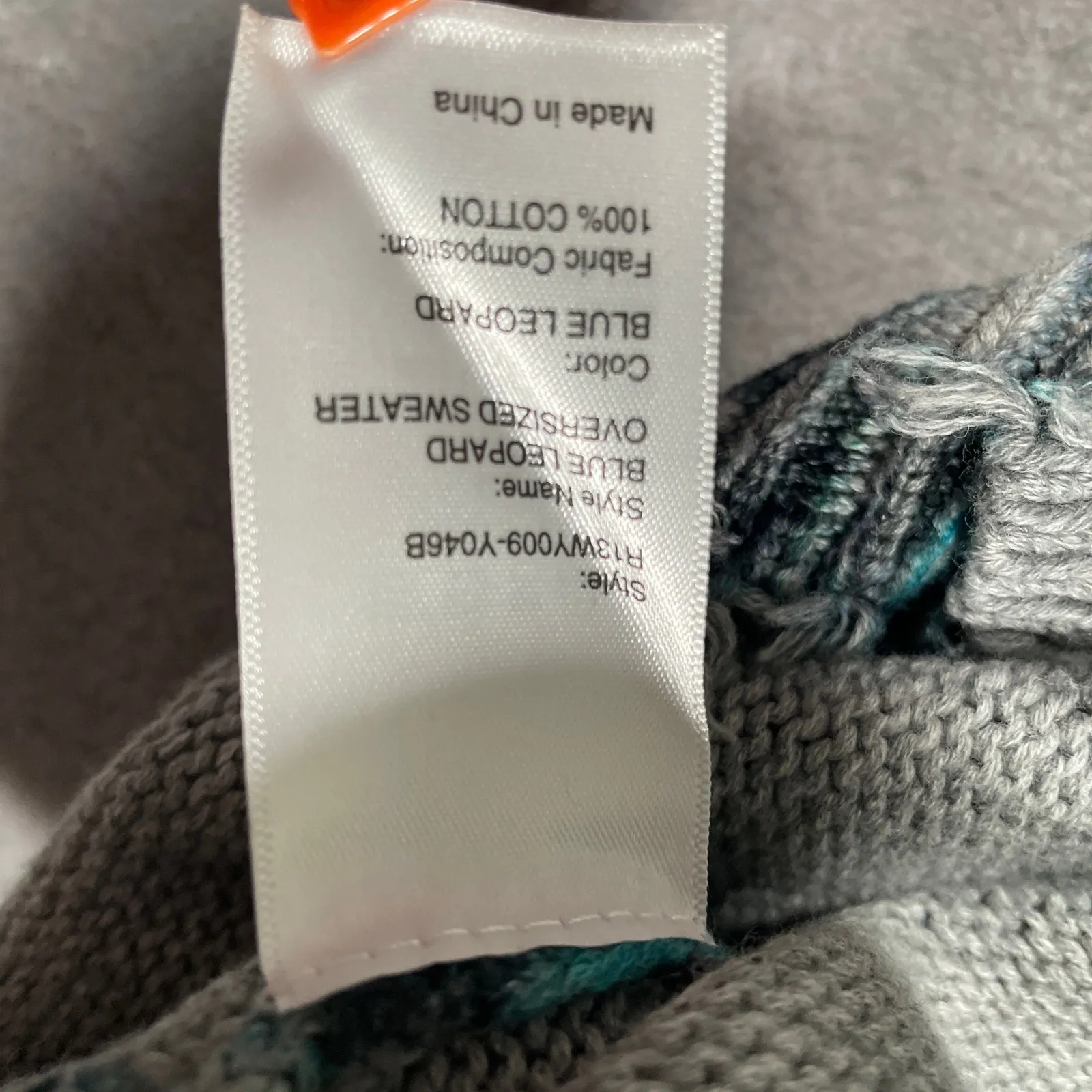 R13 Sweater Womens XXS Grey Blue Leopard Oversized Distressed Indie Boho Luxury - Image 5