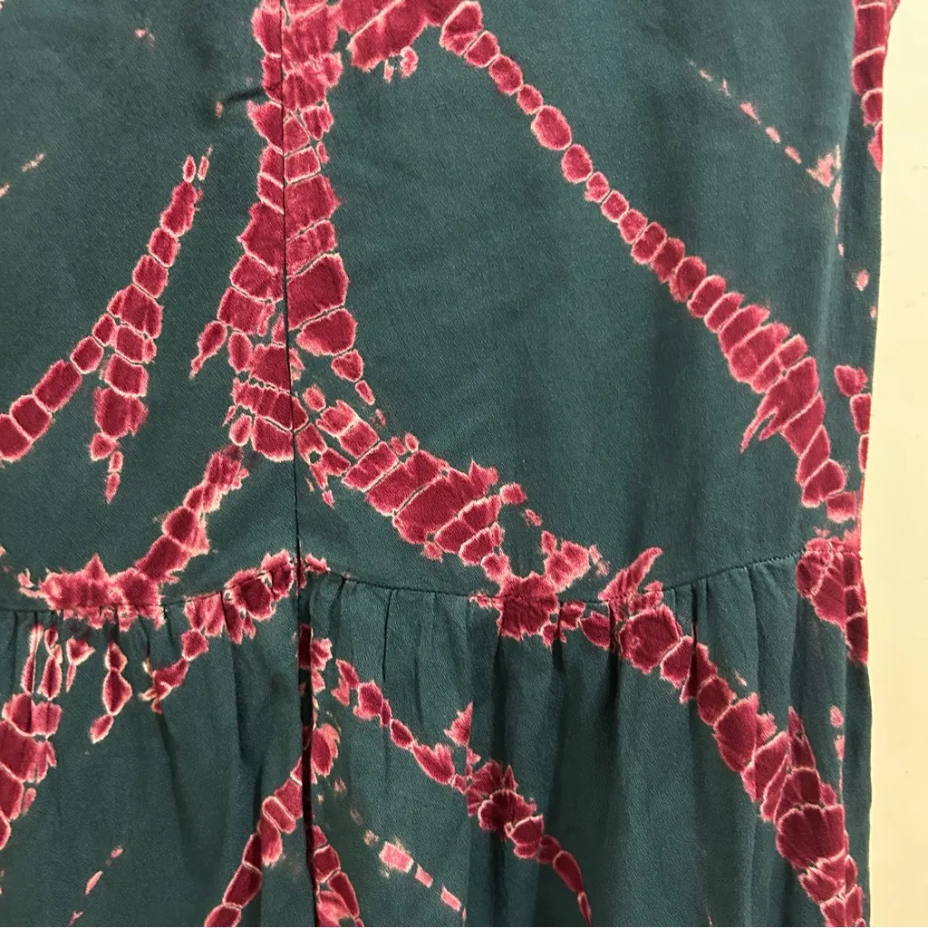 Young, Fabulous & Broke YFB Tie Dye Teal & Pink Maxi Dress Size Medium *no belt - Image 6