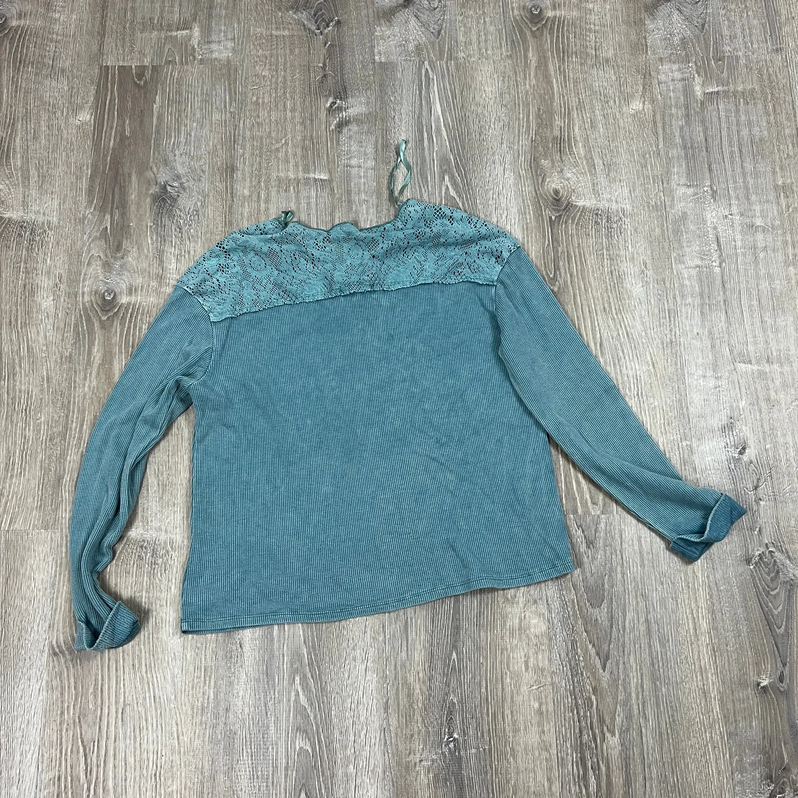 Knox Rose Women's Blue Long Sleeve Thermal Lace Shirt - Size Small - NWT - Image 8