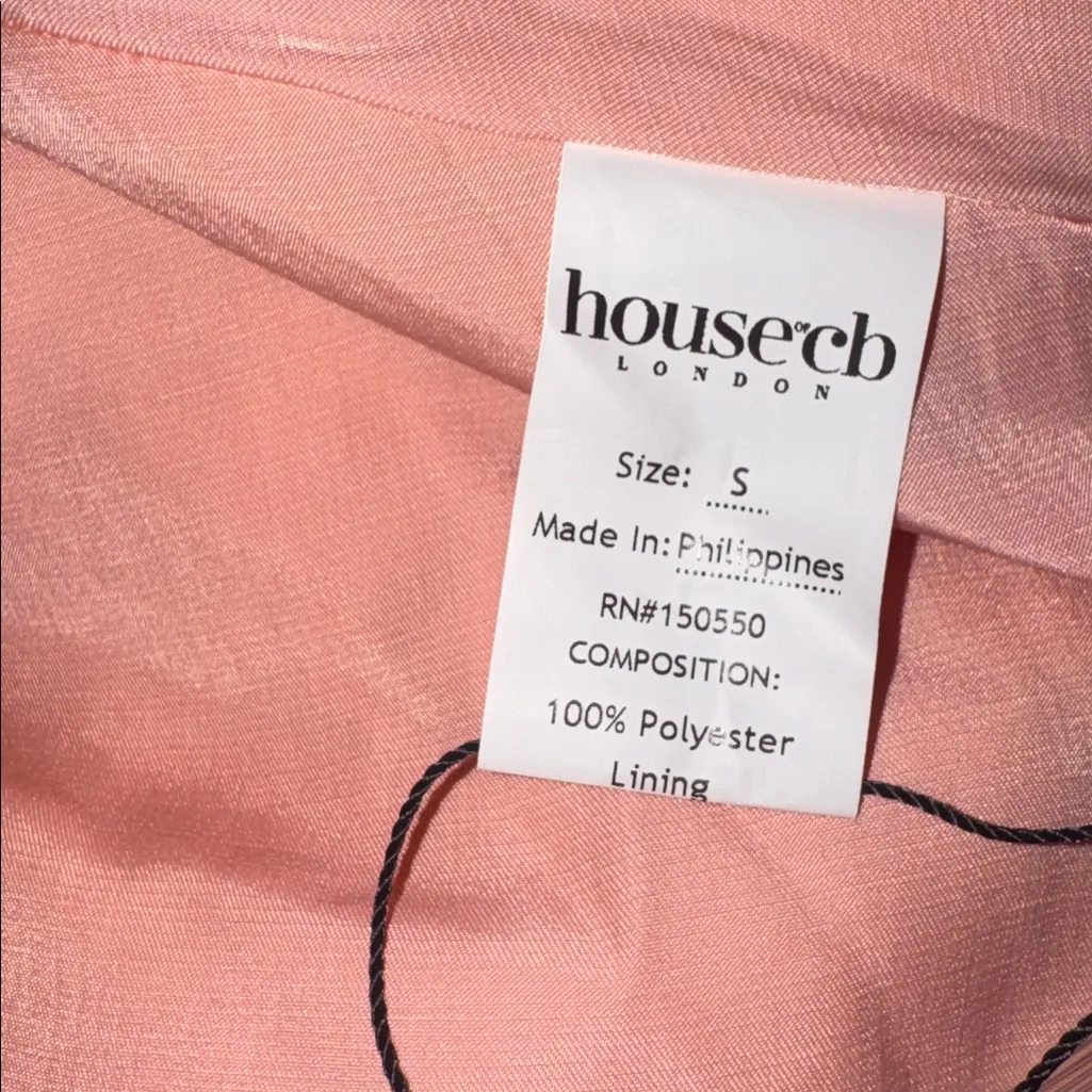 NEW House of CB Solada Floral Halter Midi Peach Pearl Sun Dress sz S - Image 7