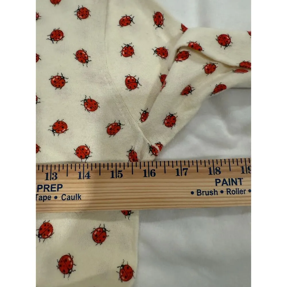 J.Crew Long Sleeve Lady bug Teddie Pullover Sweater Stripe Cream Women's Size XS Black - Image 8