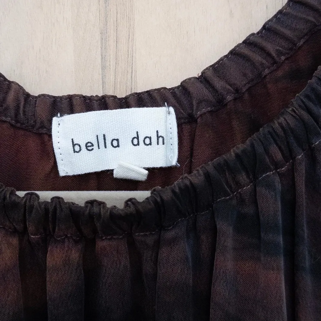 Bella Dah Womens Tie Dye Long Sleeve Top Size M Blue Brown Whimsigoth Fairy Boho - Image 5