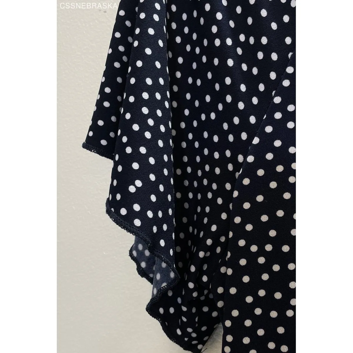 Christopher & Banks Women's Ruffled Polka Dot V-Neck Short Sleeve Top - Size L - Image 10