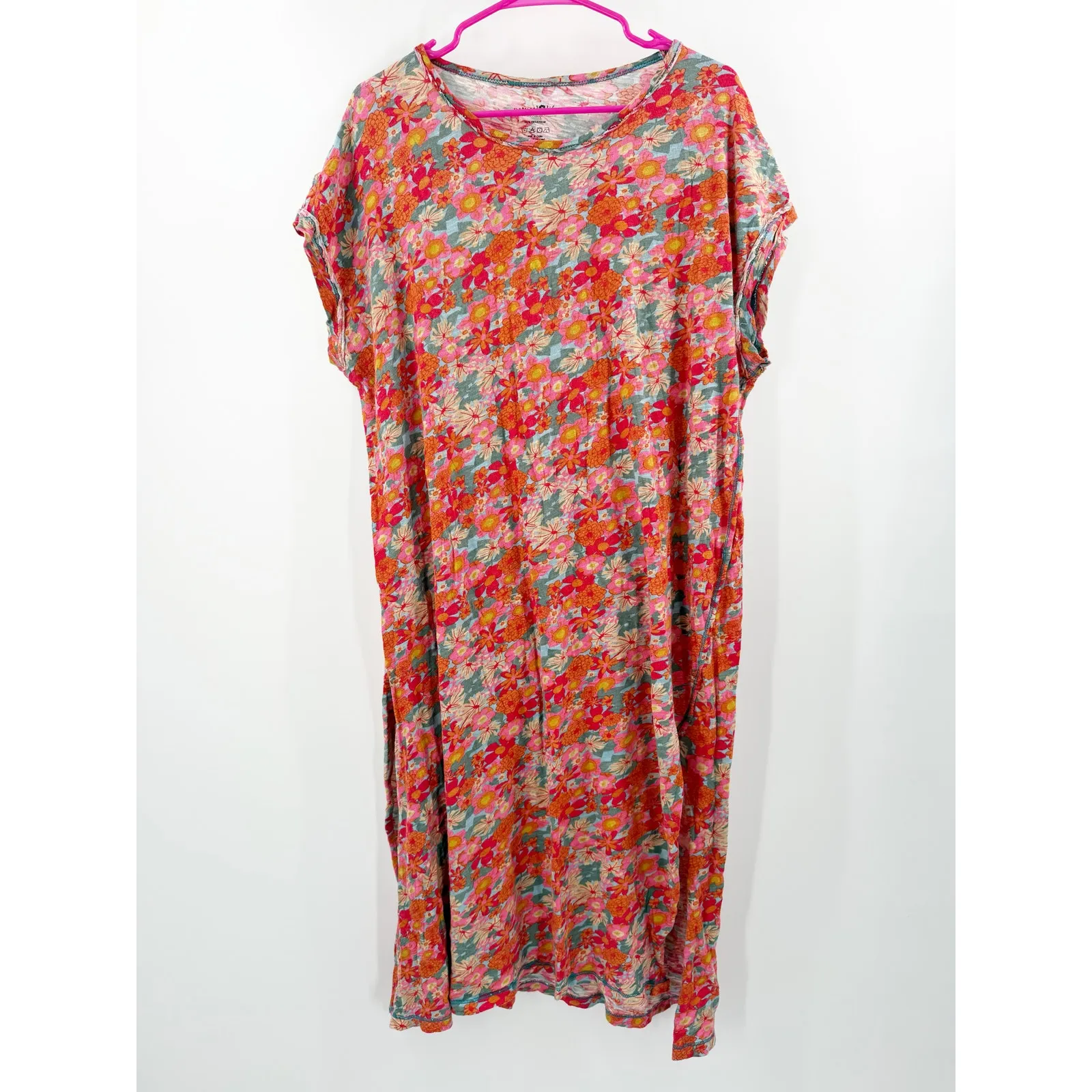 Natural Life Frankie Dress Size Medium Knit 100% Cotton Midi Floral Boho Hippie - Image 4