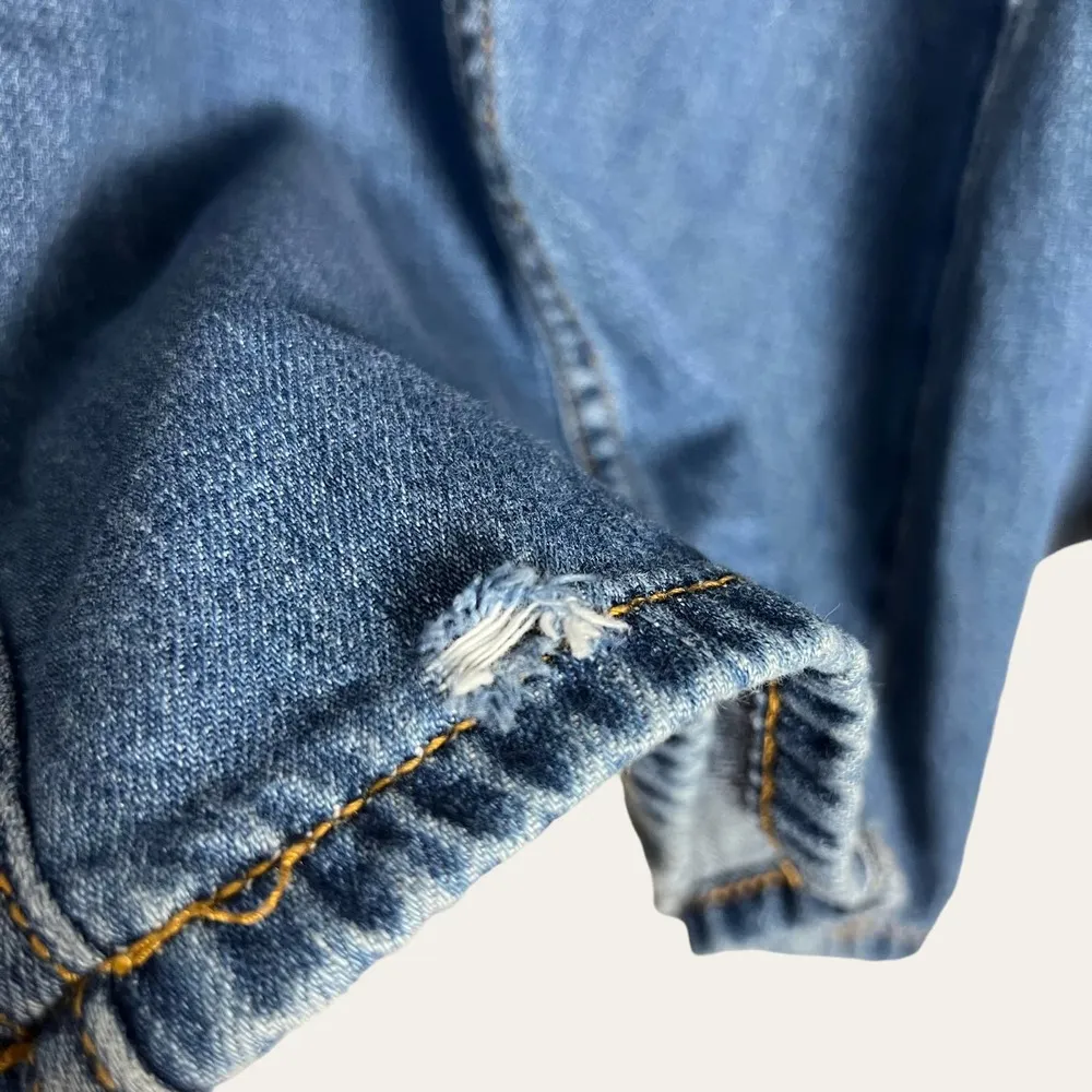 Free People Rare Vintage Super Wide Leg Jeans Size 6 - Image 9