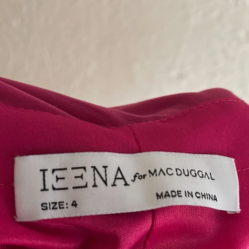 Mac Duggal Jersey One Shoulder Draped Back Gown Candy Pink Sz 4 - Image 6