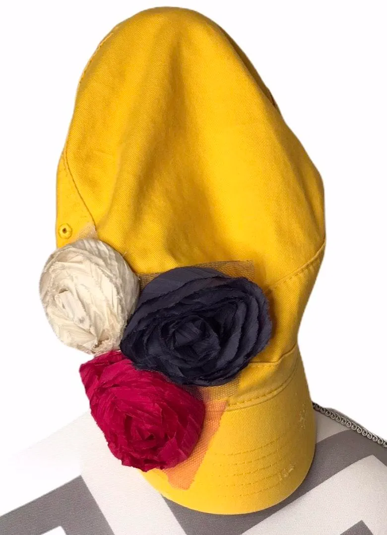 Yellow Hat w/3 flowers - Image 2