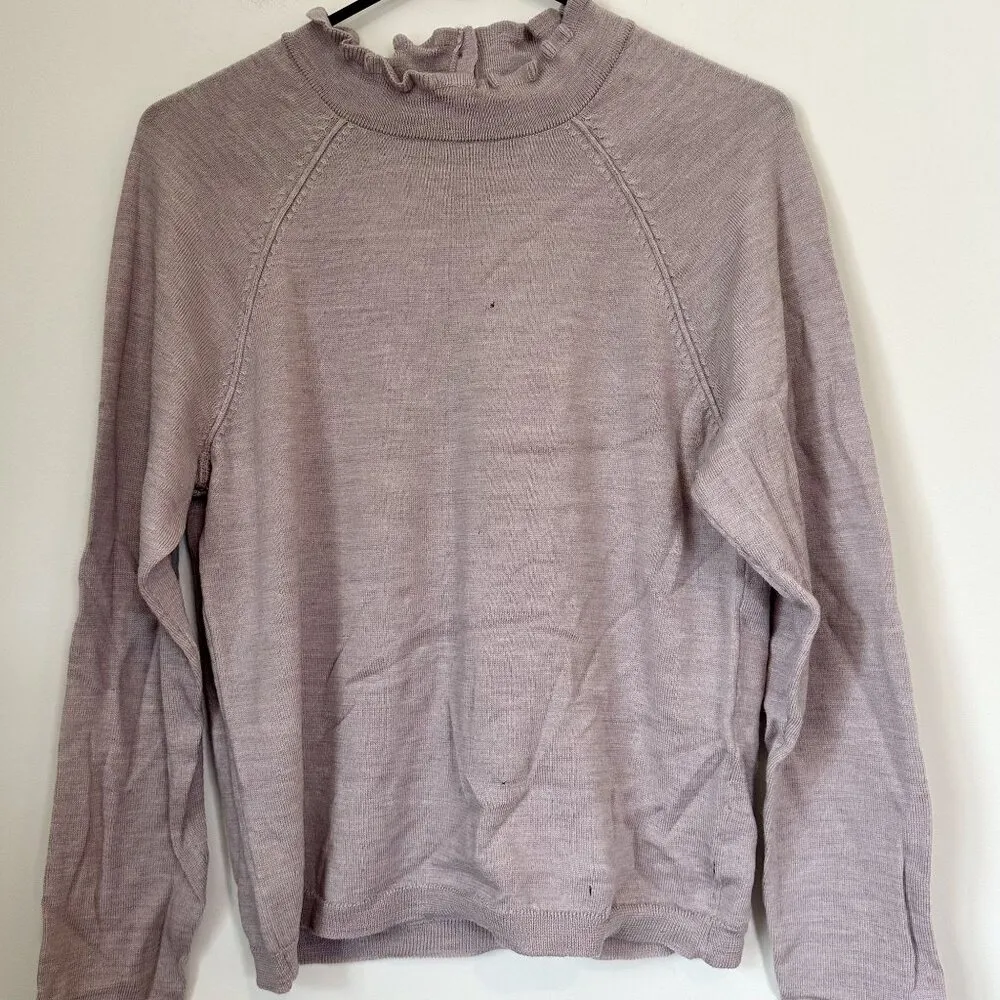 Free People Womens Ruffled Pullover Sweater in Lilac - Image 6