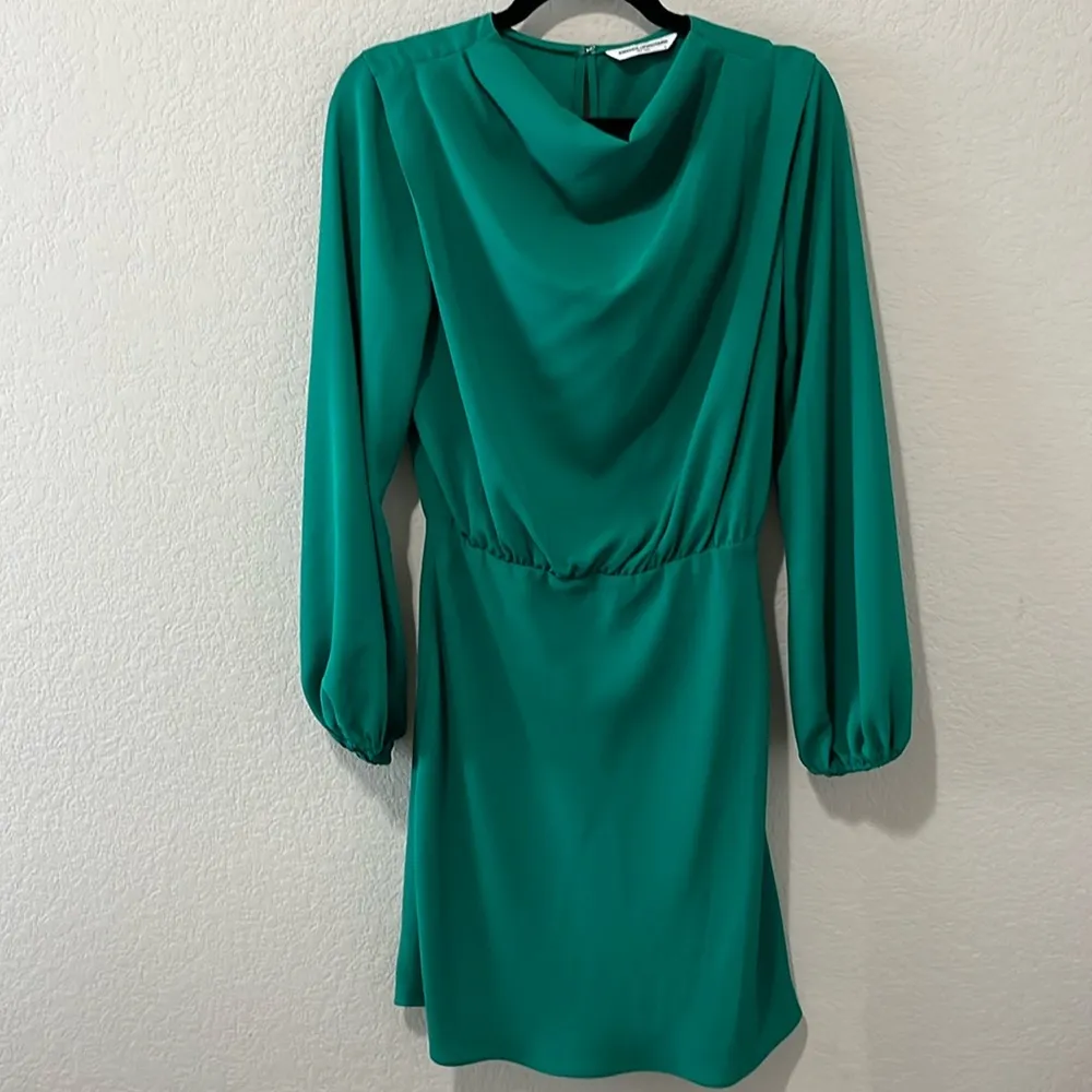 AMANDA UPRICHARD Felicia Long Sleeve Mini Dress, Green Juniper, Size S - Image 2
