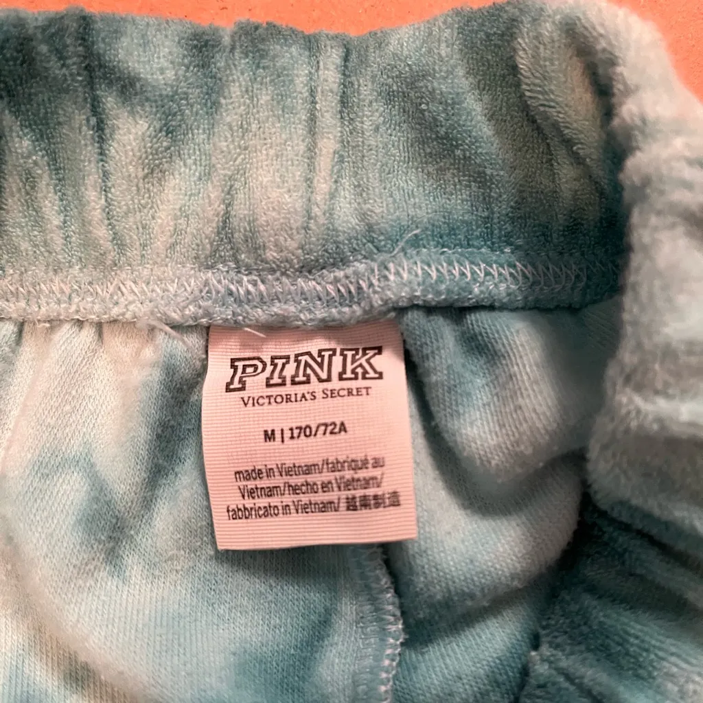 PINK Victoria's Secret Teal Tie-Dye Athletic Shorts - Image 4