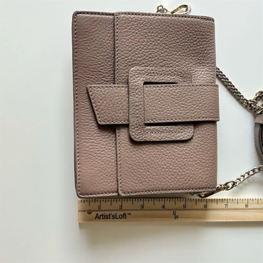 TMRW Studio Women's Dusty Pink Leather Crossbody Clutch Bag Tan - Image 13