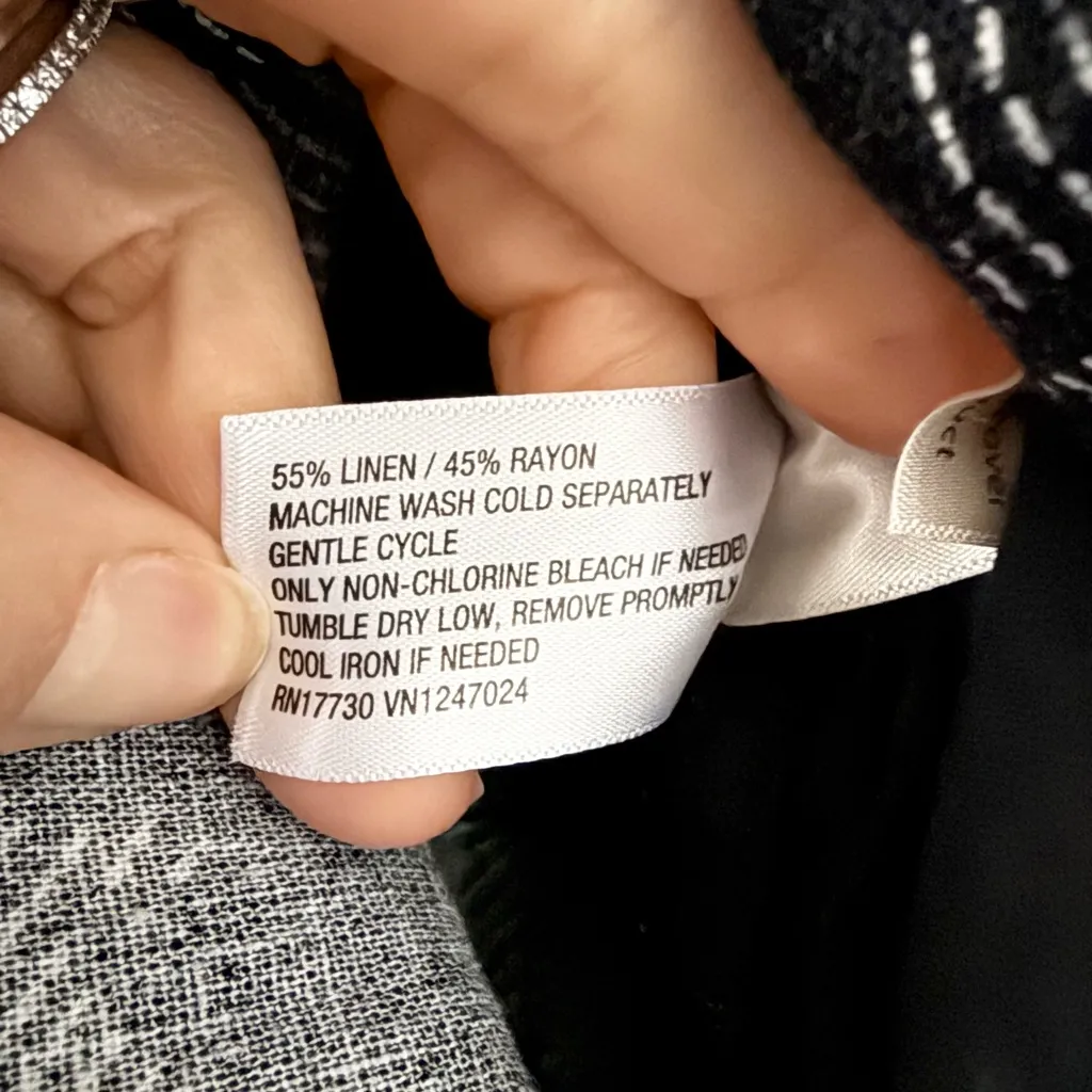 Universal Thread Linen Blend Skirt Set in Black & White Size XS Skirt S Top - Image 6