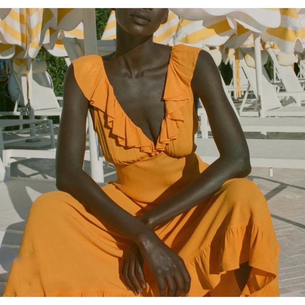 Doen Arleen Orange Maxi Dress NEW Size XS - Image 4