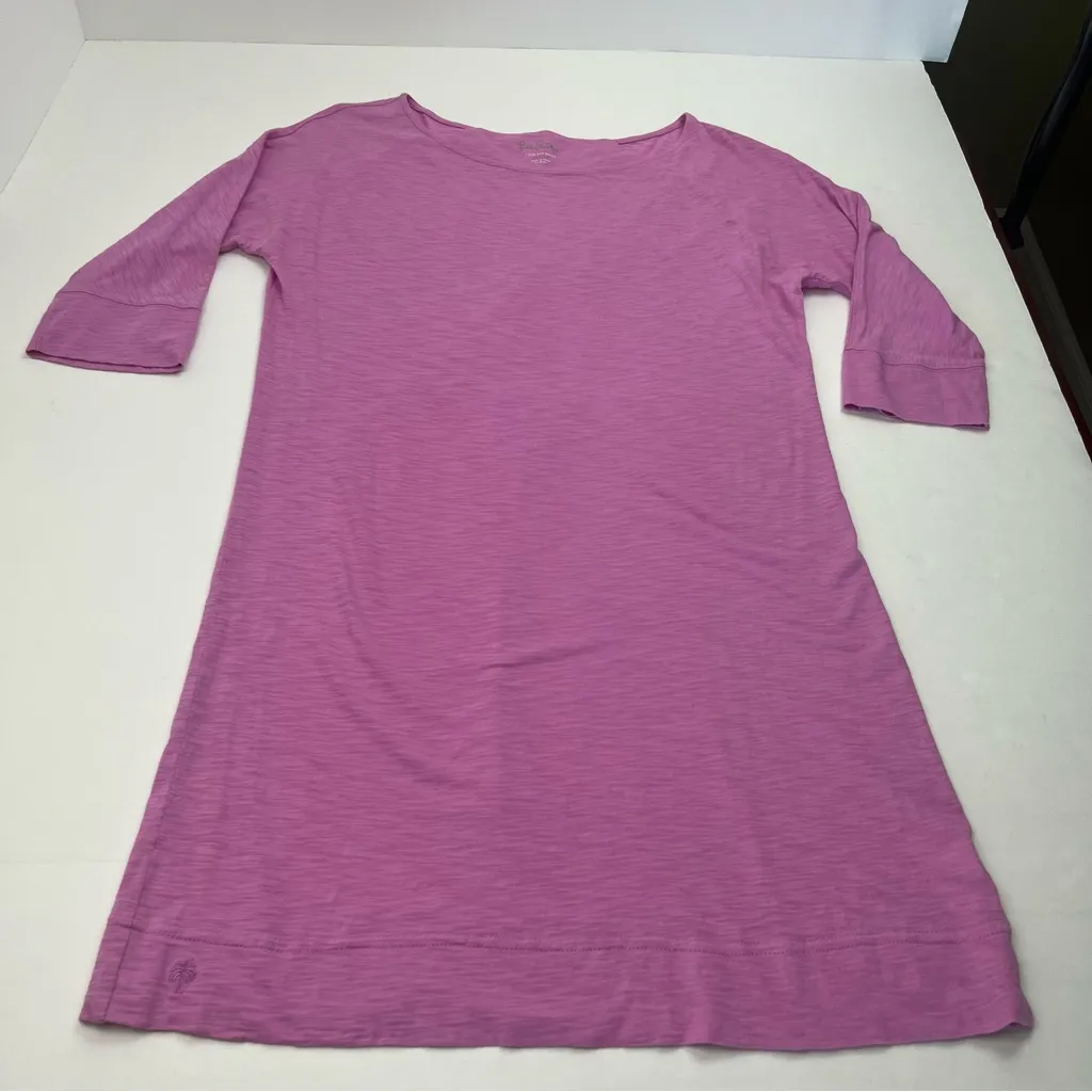 Lilly Pulitzer 100% Pima Cotton Dress Womens Size Medium Pink Coastal Preppy‎ - Image 3