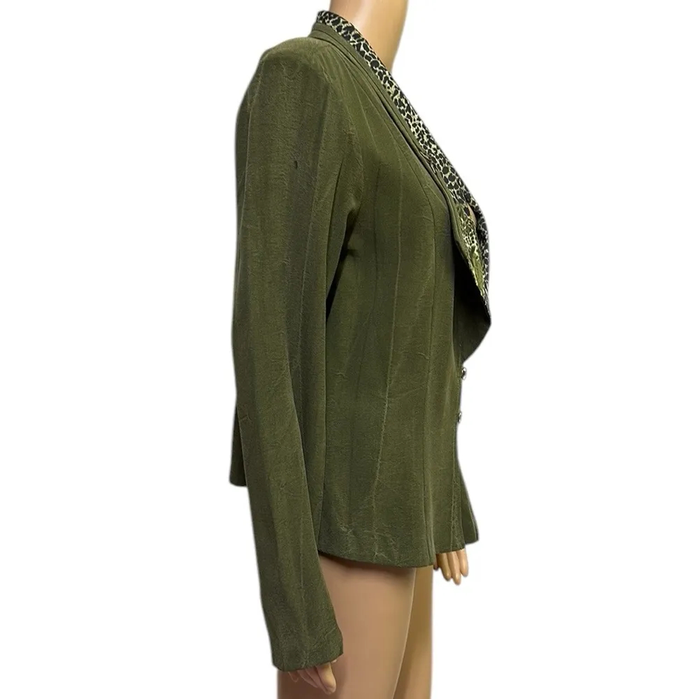 Vintage Marshall Rousso 2 Button Blazer Removable Chest Cover Shoulder Pads 14 Green - Image 15