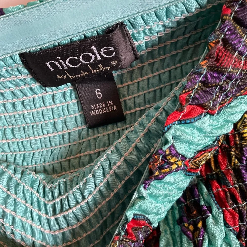 Nicole Miller woman’s Colorful Strapless Maxi Dress size 6 Green - Image 10