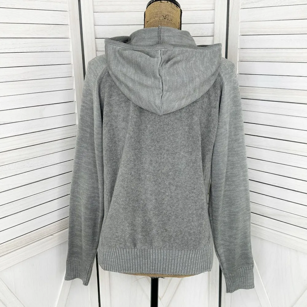 Bill Blass Sport Fleece and Knit‎ Hooded Sweater Large Gray Hoodie Pullover - Image 4