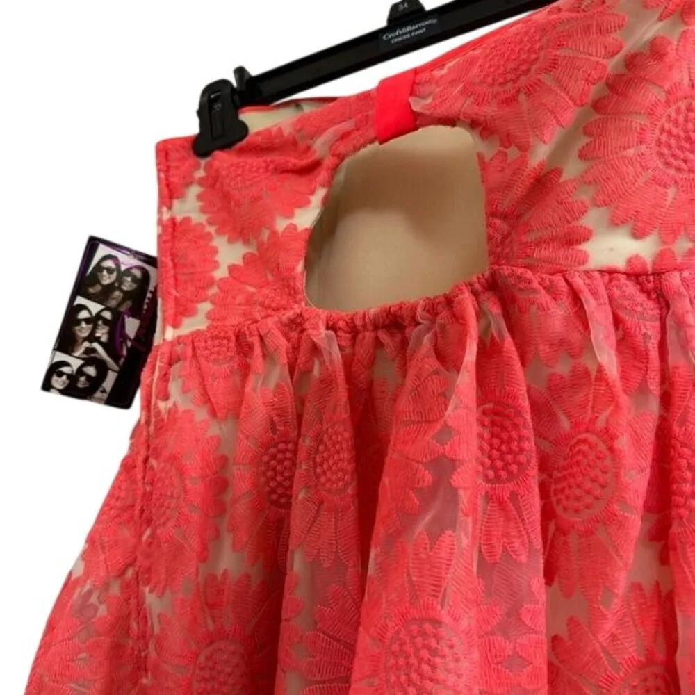 Trixxi Floral Print Lace Dress Sweetheart Neck Keyhole Back Strapless Sz 3 NWT - Image 3