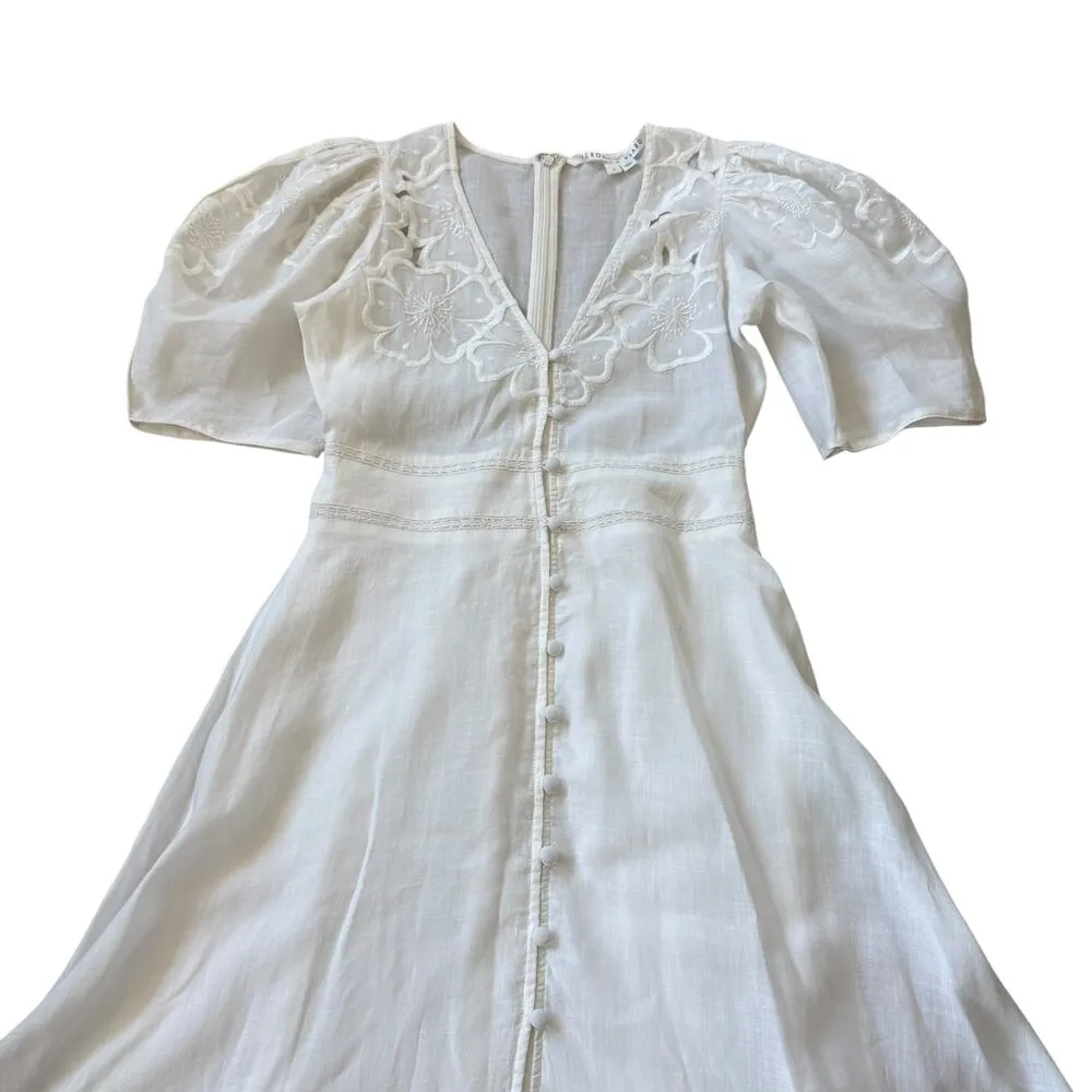 Veronica Beard Hope Eyelet Maxi Dress White Floral - Image 7