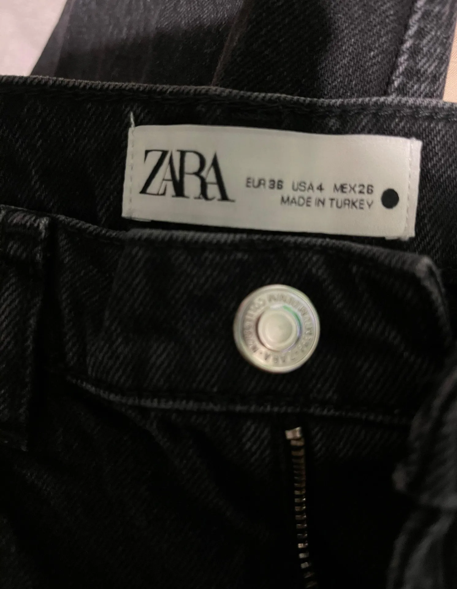ZARA High Waisted Black Denim Jeans - Image 3