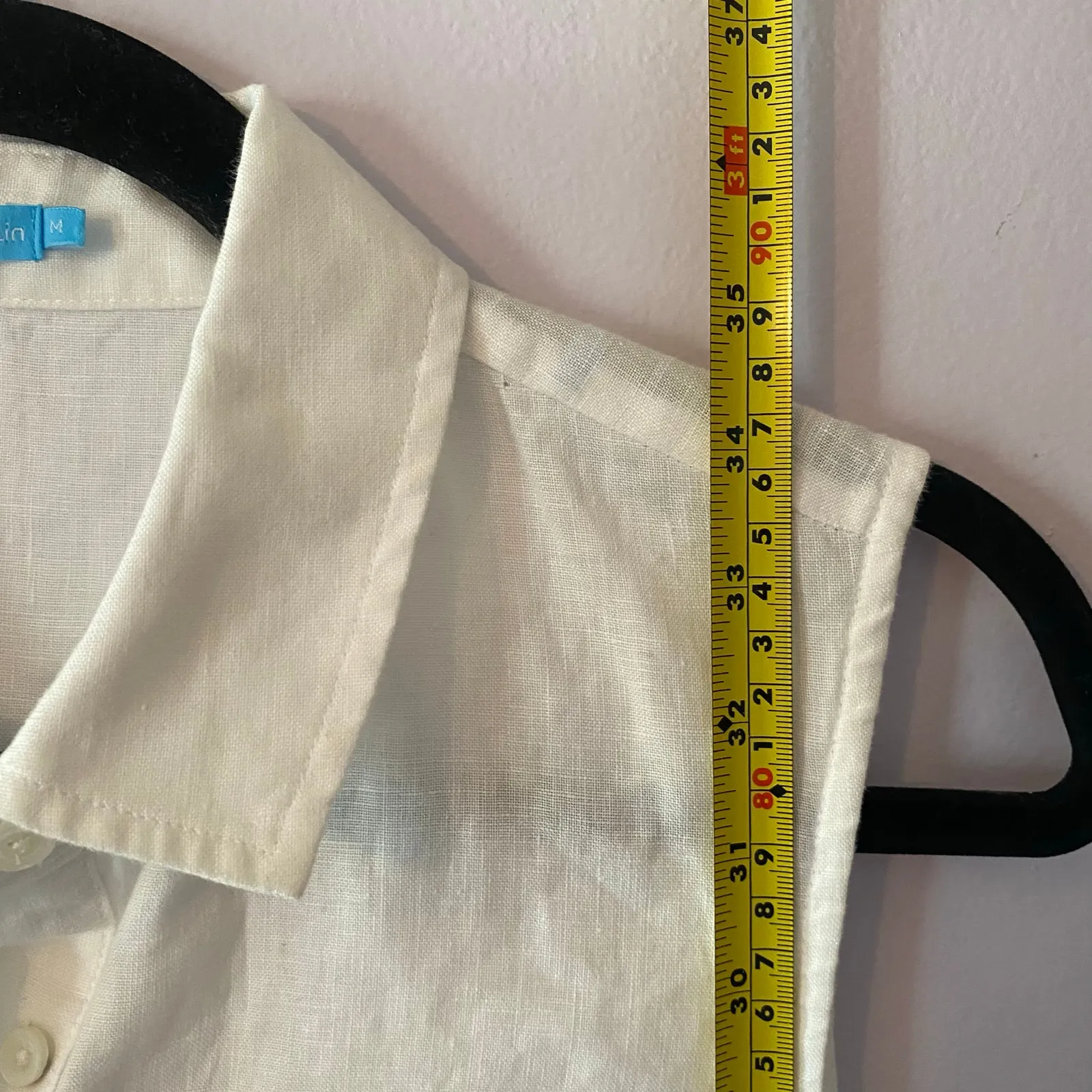 J. McLaughlin White 100% Linen Sleeveless Button Down Dress Women's size Medium - Image 7