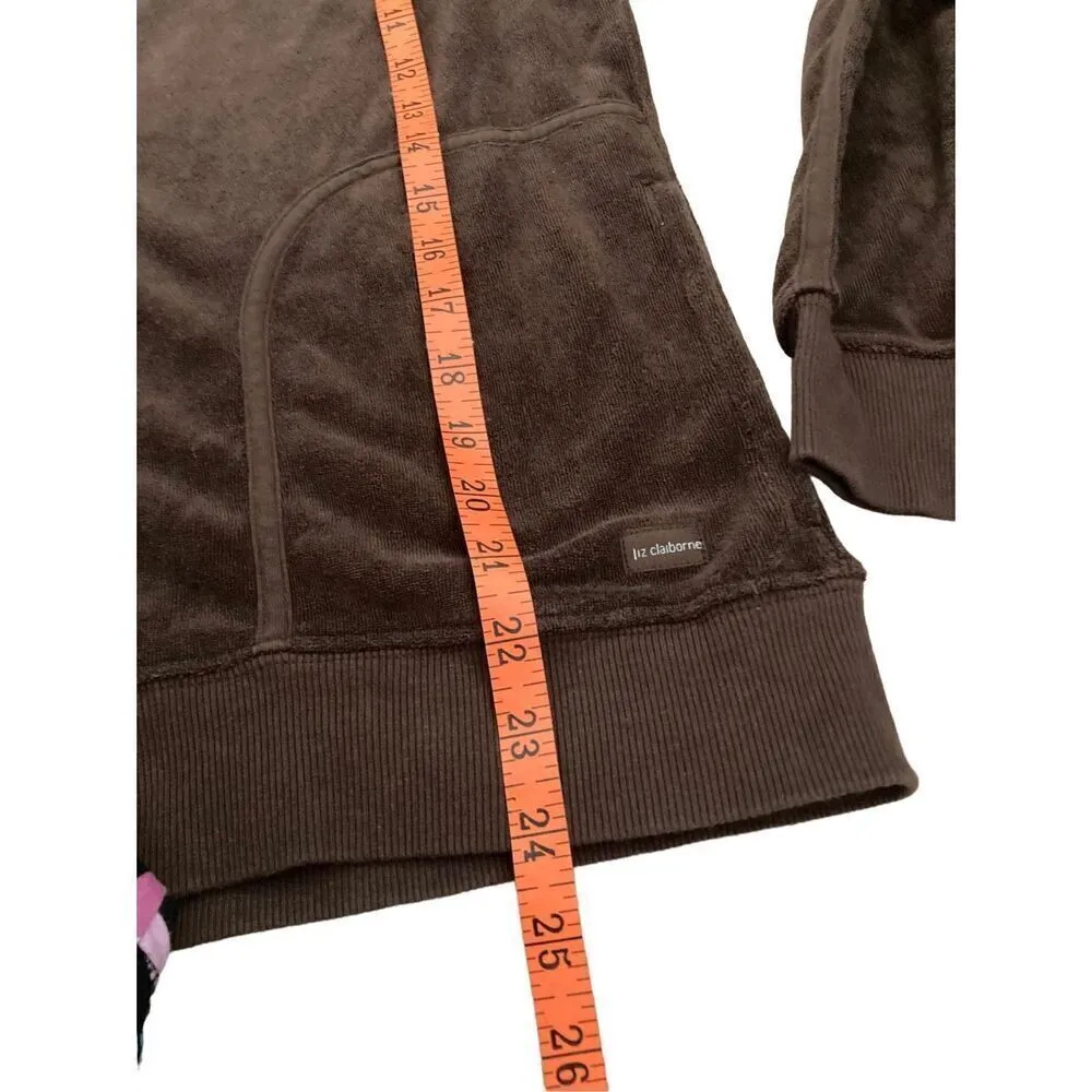 Liz Claiborne Terry Cloth Full Zip Sweatshirt Casual Lounge Everyday - Image 9