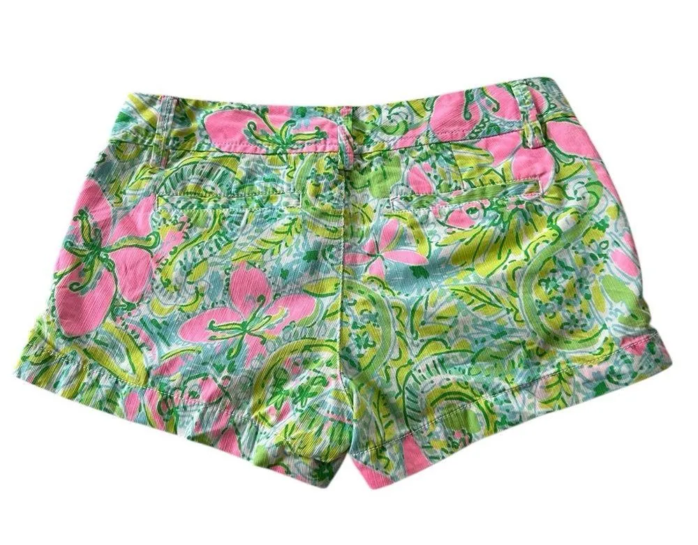 Lilly Pulitzer Coconut Jungle 3” Walsh shorts Mid rise size 4 100% cotton - Image 5