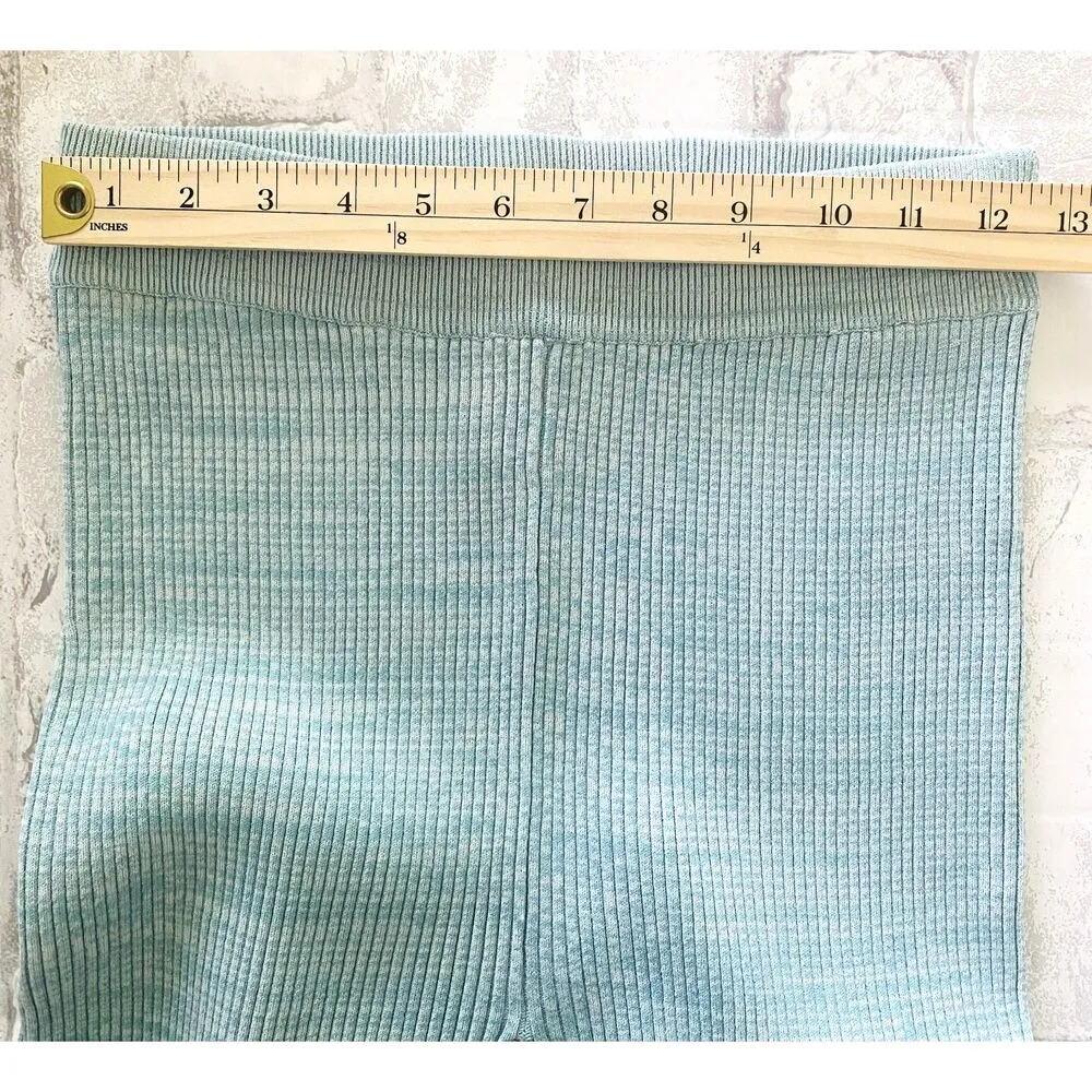 Le Ore Rimini Green Marled Ribbed Knit Stretchy Trousers Revolve Sustainable S - Image 5