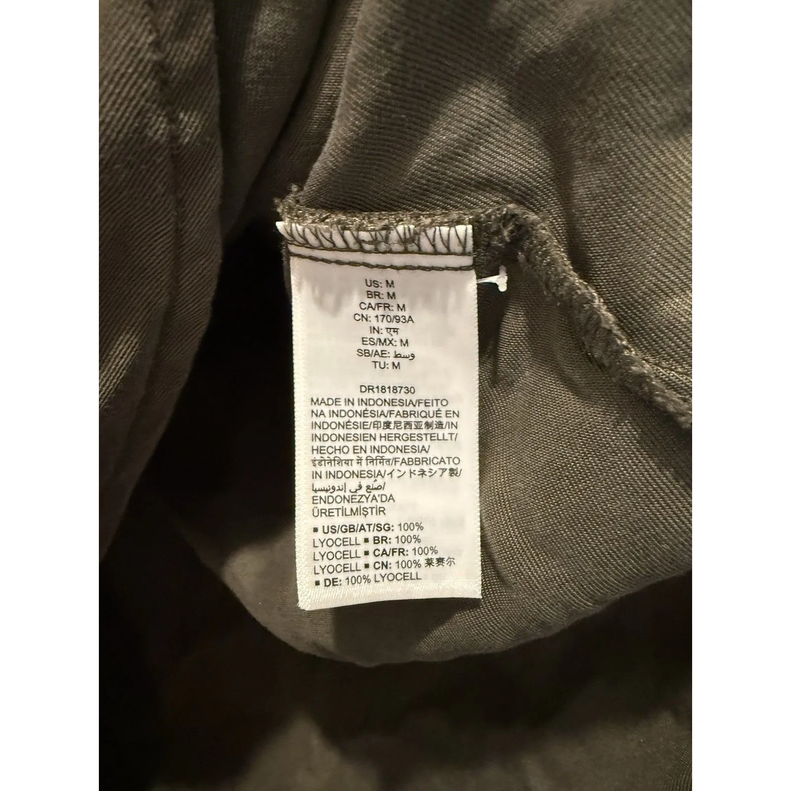 Women’s Daily Ritual Tencel Long Sleeve Utility Button Down Size M Medium Green - Image 4