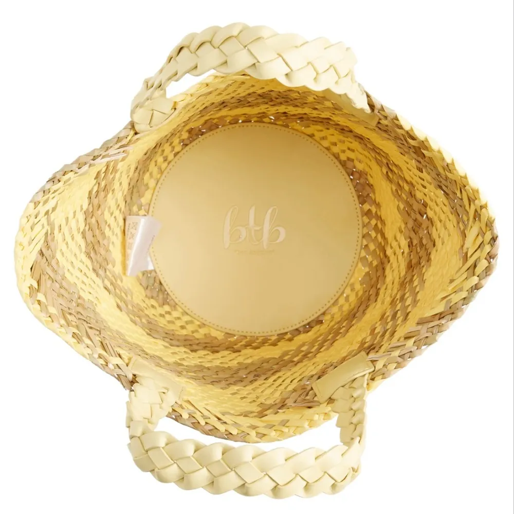 BTB Los Angeles Mini Frankie Straw Tote Tan - Image 9