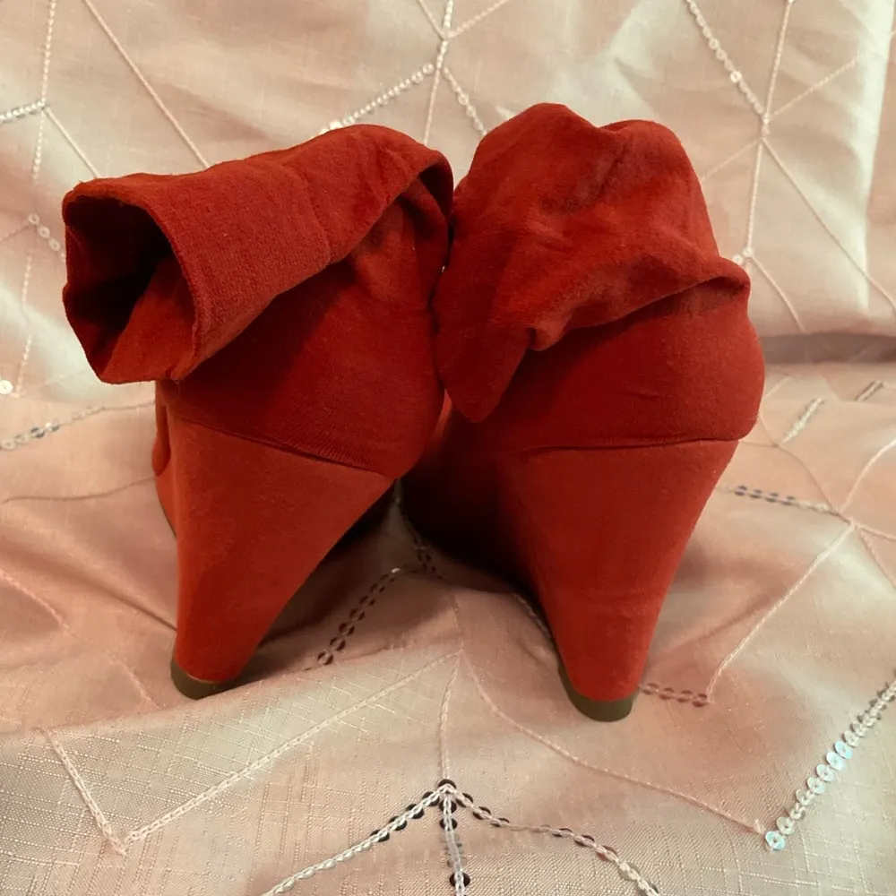 Free People vegan stocking new women’s wedge heels US8 orange - Image 2