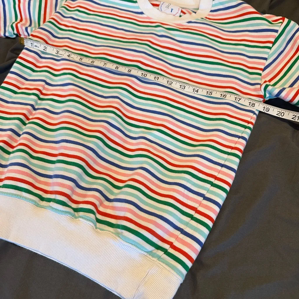 Dog Treads Sz: S bright multi colored Striped Crew Neck Pullover Sweater. Red - Image 3