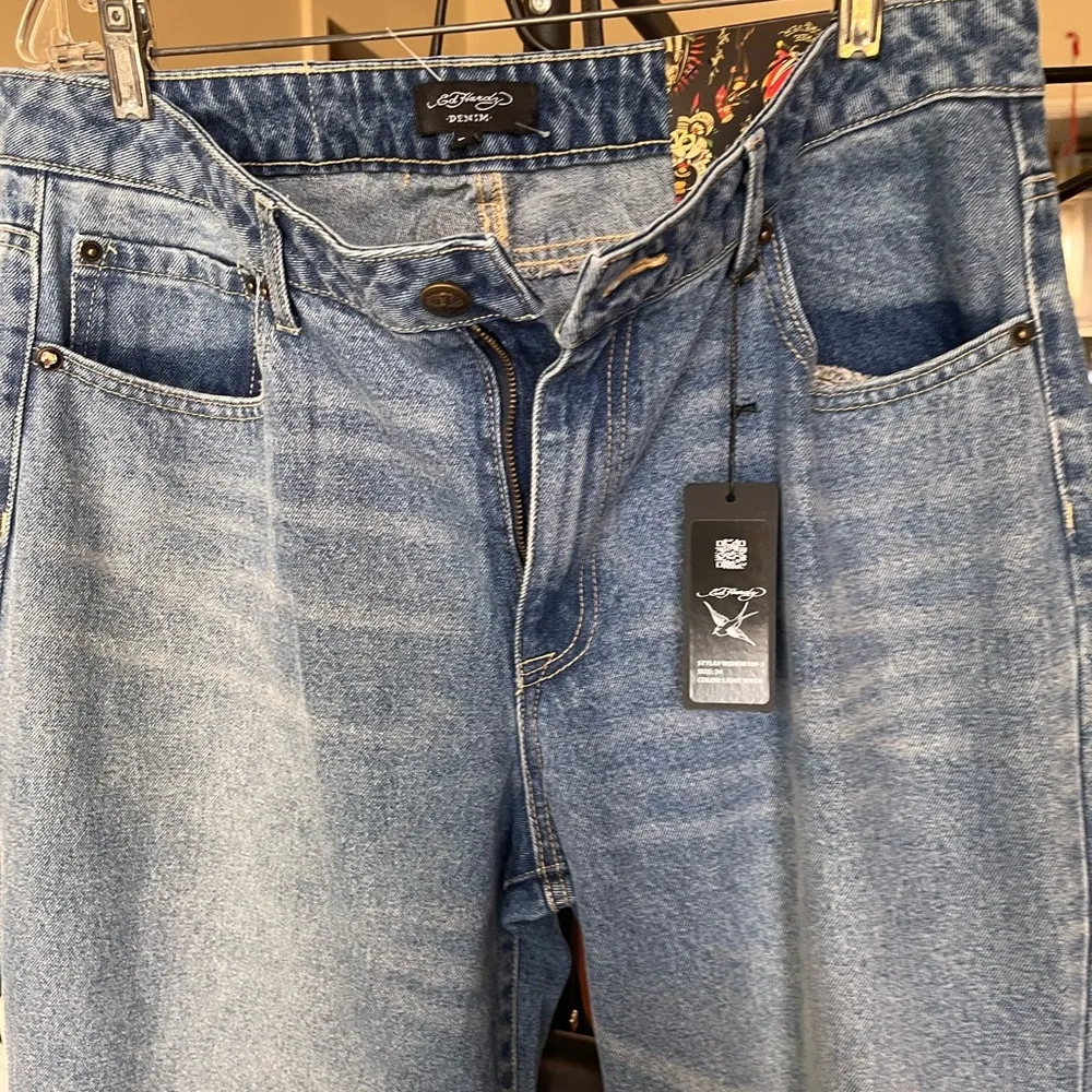 ✨ NWT Ed Hardy "Multi Tattoo" Wide Leg Jeans - Iconic Y2K Statement Denim! ✨ - Image 7