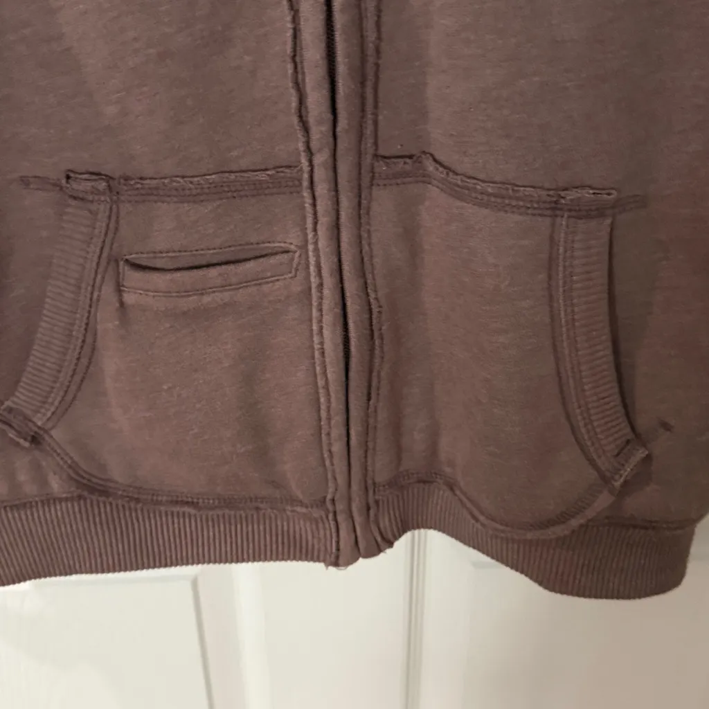 Disney parks Mickey Brown Zip-Up Hoodie 55 anniversary fleece lined size medium - Image 3