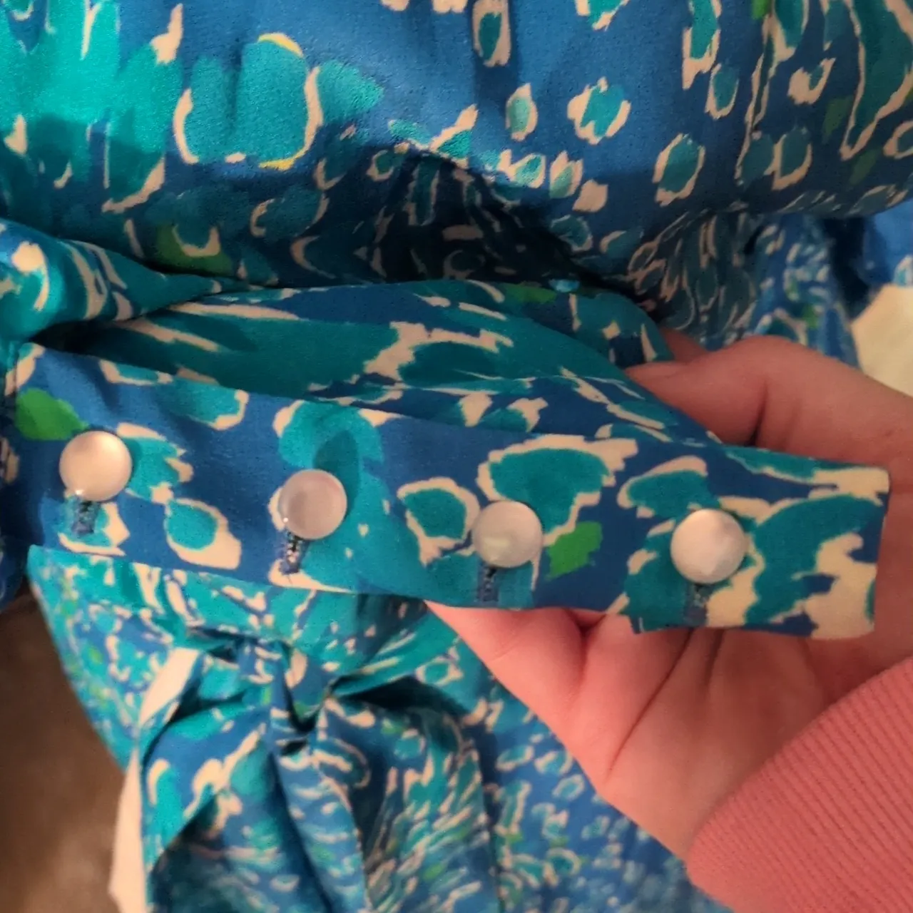 Tyler Boe Jules Capri Silk Wrap Dress Size Small Blue - Image 3