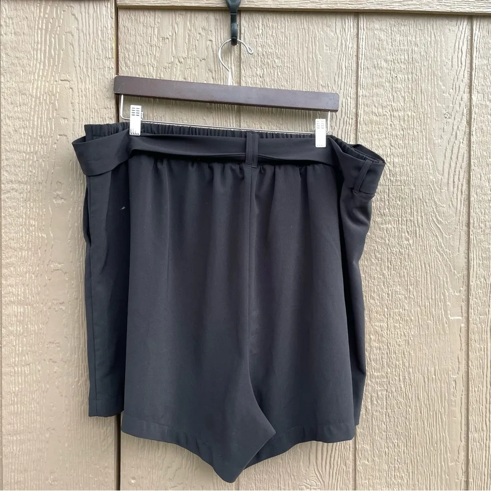 Torrid Womens Shorts Black Tie Front Belted Mid Rise Pockets Plus Size 3X - Image 5