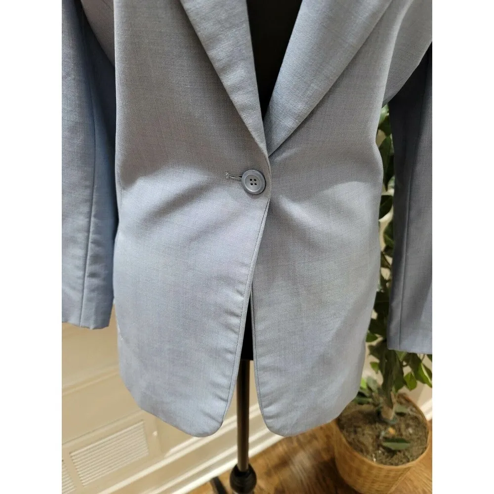 Pendleton Women's Sky Blue Wool Single Breasted One Button Fitted Blazer Size 10 - Image 5