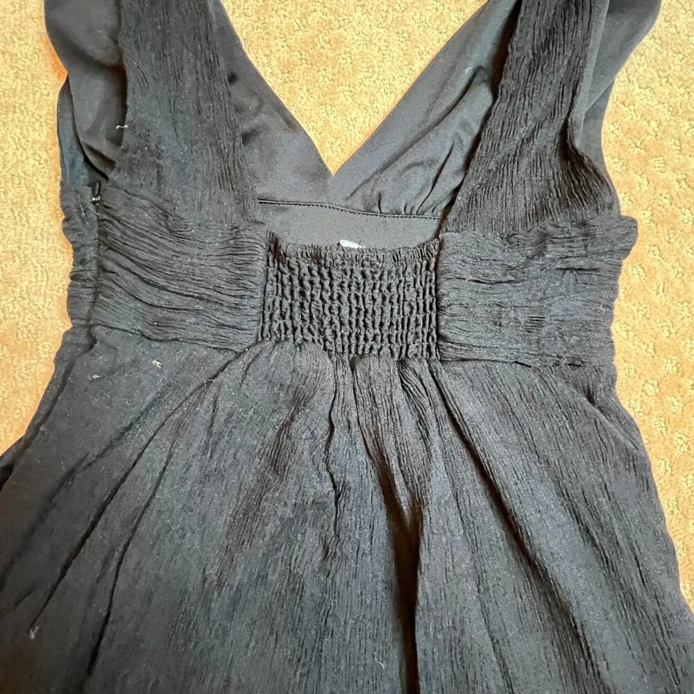 One Clothing Black Sleeveless Deep V Neck Romper Stretchy Gauze SZ M Festival - Image 11