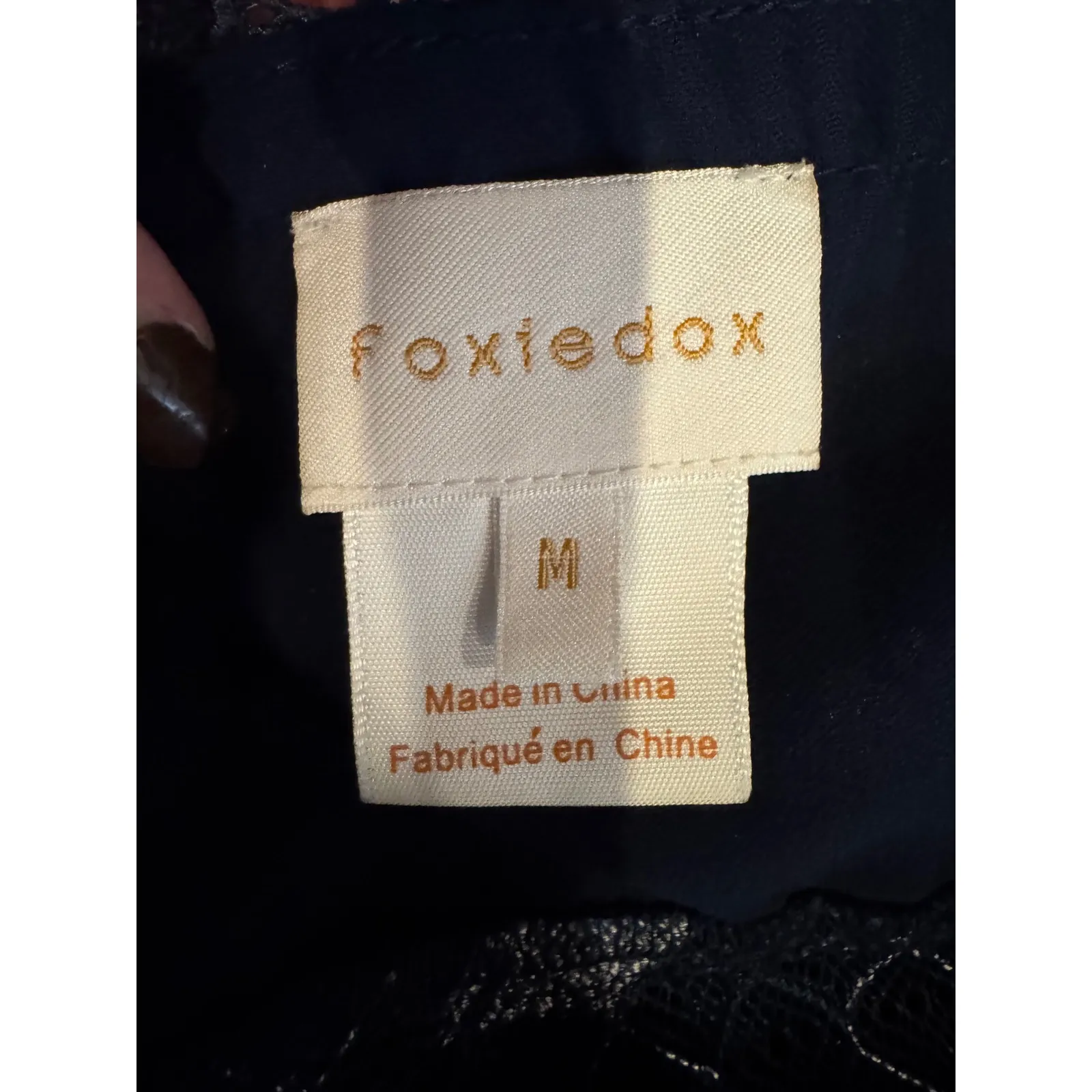 Foxiedox Dress Women Medium Blue Silver Lace Bravo Zulu Midi Party Cocktail - Image 12