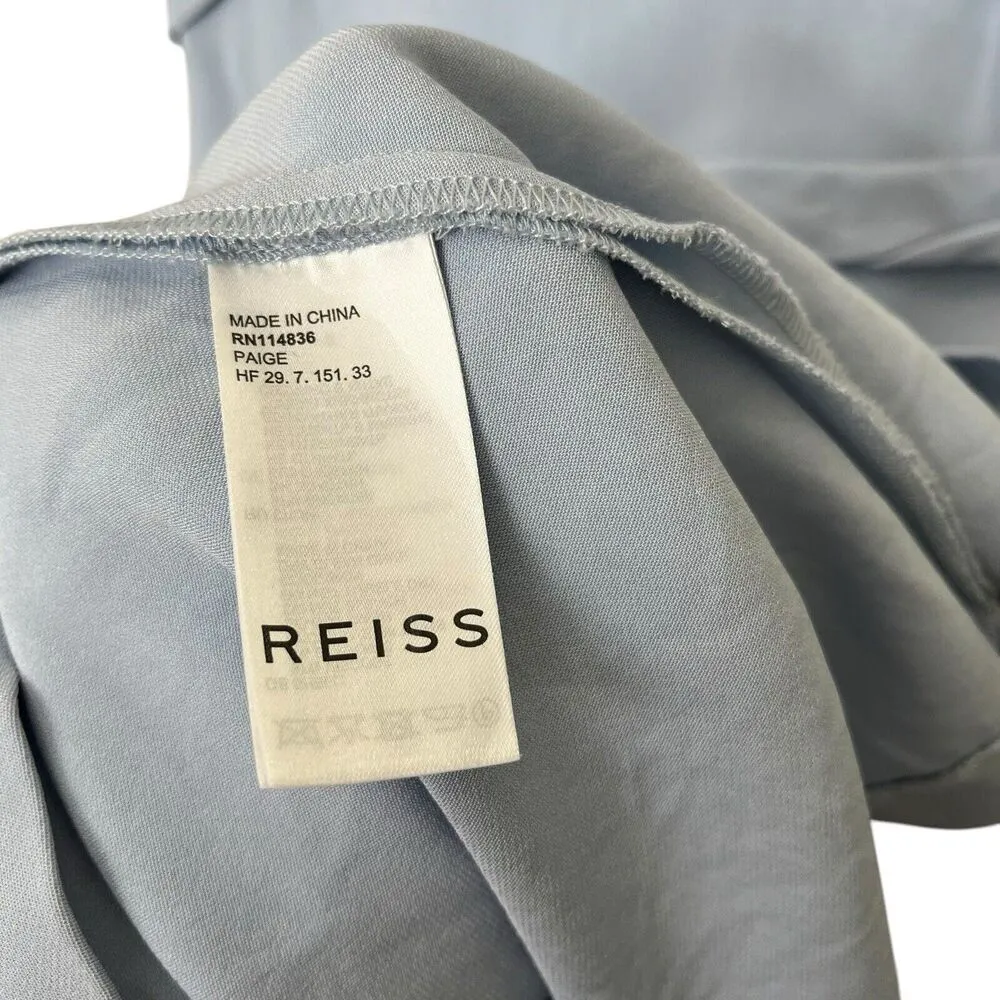 Reiss Paige Pleated Midi Dress Blue Racerback Women’s Size 0 A Line - Image 9