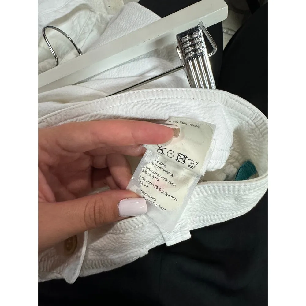 Piazza Sempione Long Sleeve Crop Jacket & Flare Pants Set White Women's 44 / M - Image 9