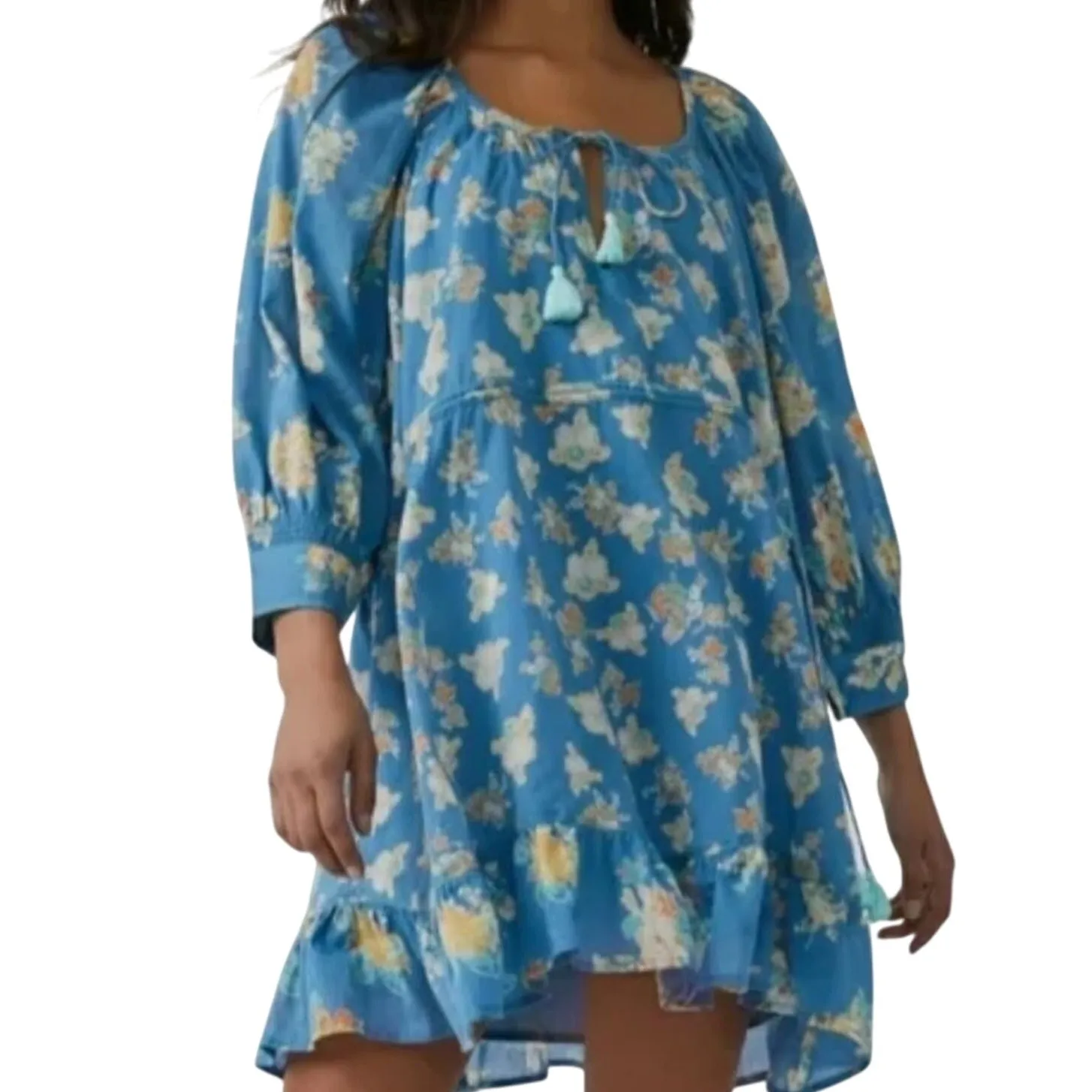 FREE PEOPLE Camella Mini Dress in River Combo Size Small New with Tag MSRP $128 - Image 4