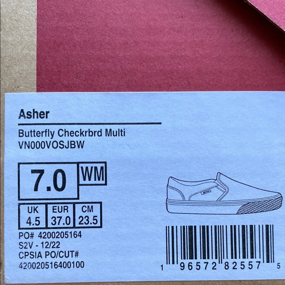 NWT
Vans Asher Black and White Butterfly Slip-Ons - Image 6