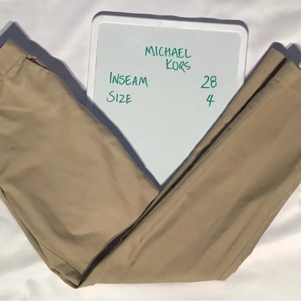 Michael Kors Wellesley‎ Ankle Fit Beige pants slant pockets size 4 - Image 5