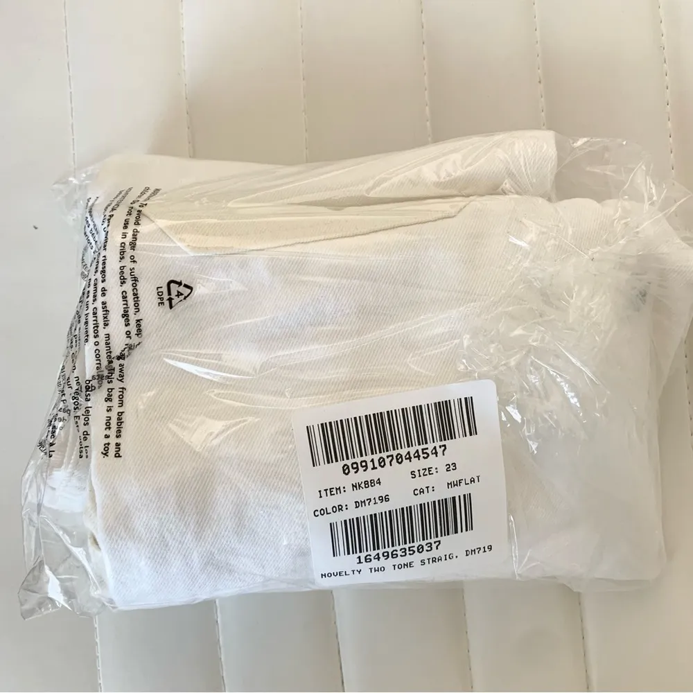 NWT Madewell '90s Straight Jean Two-Tone Workwear Tile White Vintage Canvas - Image 5