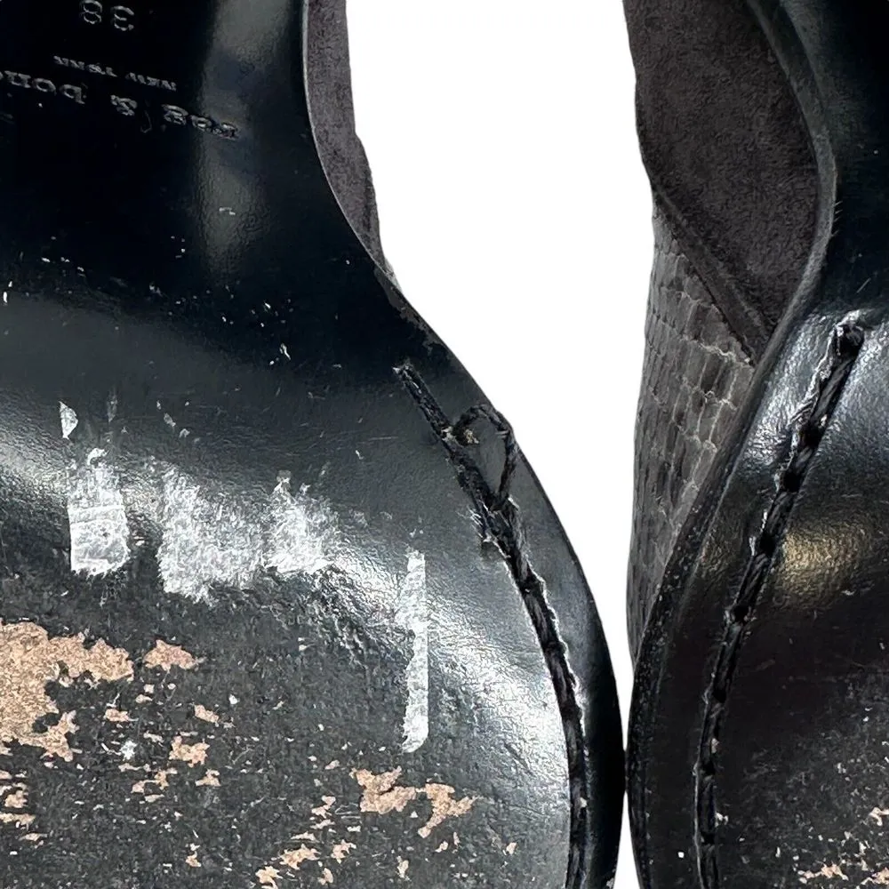 Rag and Bone Women's Camel Boots‎ Size EU 38 US 8 Snake Print Leather Gray - Image 9