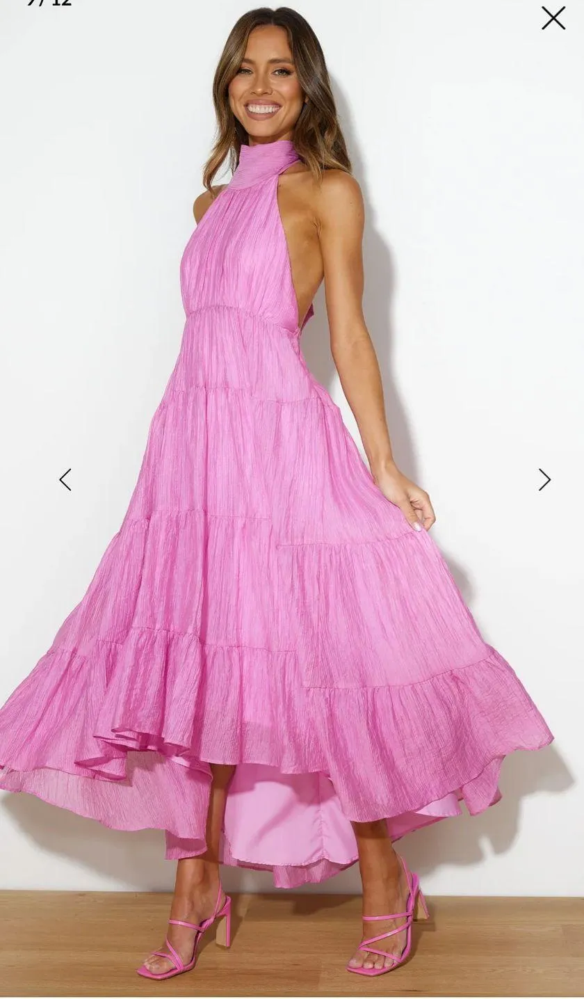 Hello Molly Pink-Purple Maxi Dress - Image 9