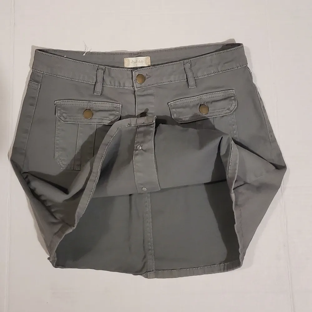 Altar'd State Gray Military Button Front Skirt S - Image 5