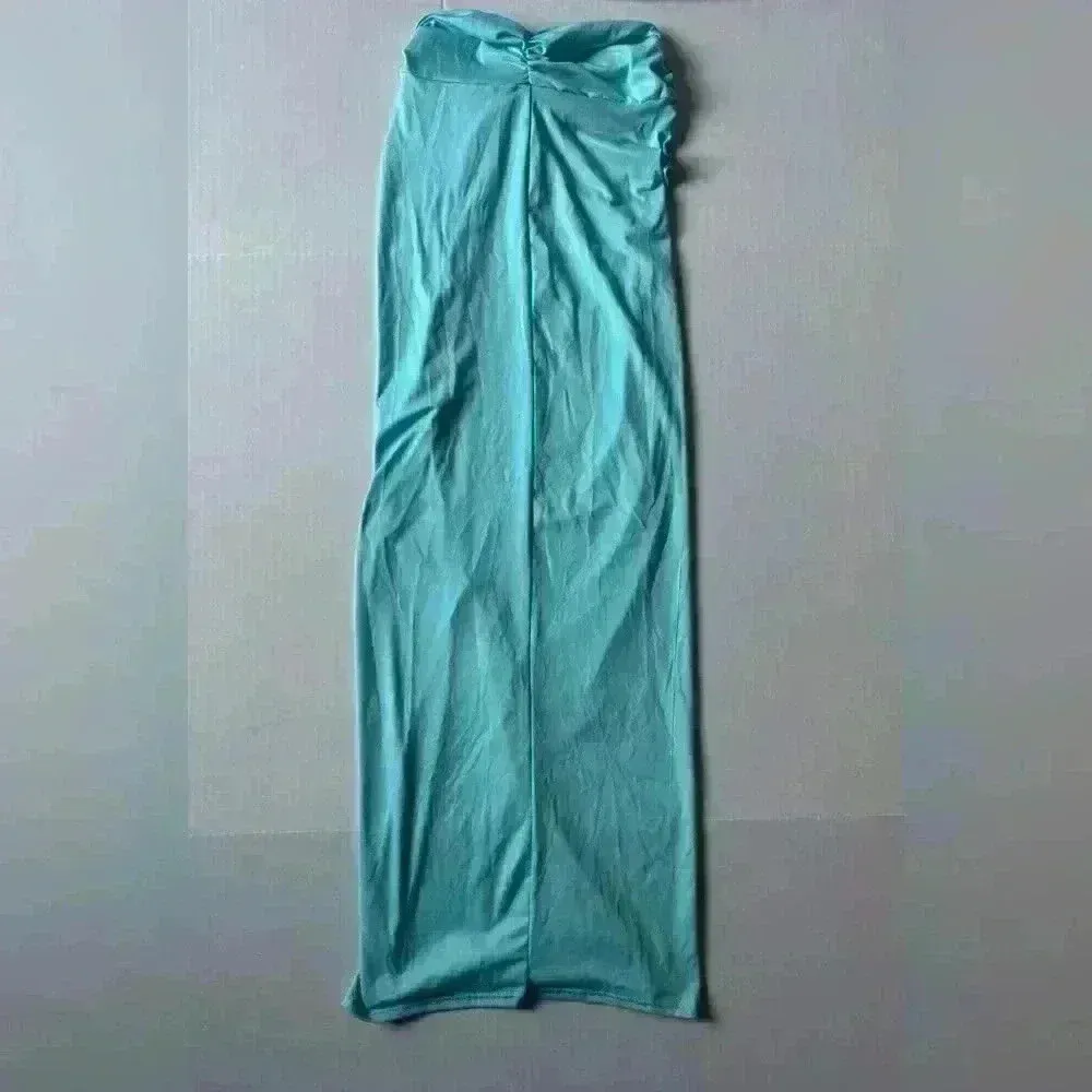 PrettyLittleThings Blue Twist Detail Soft Feel‎ Skirt Beach Cover Up Size S - Image 2